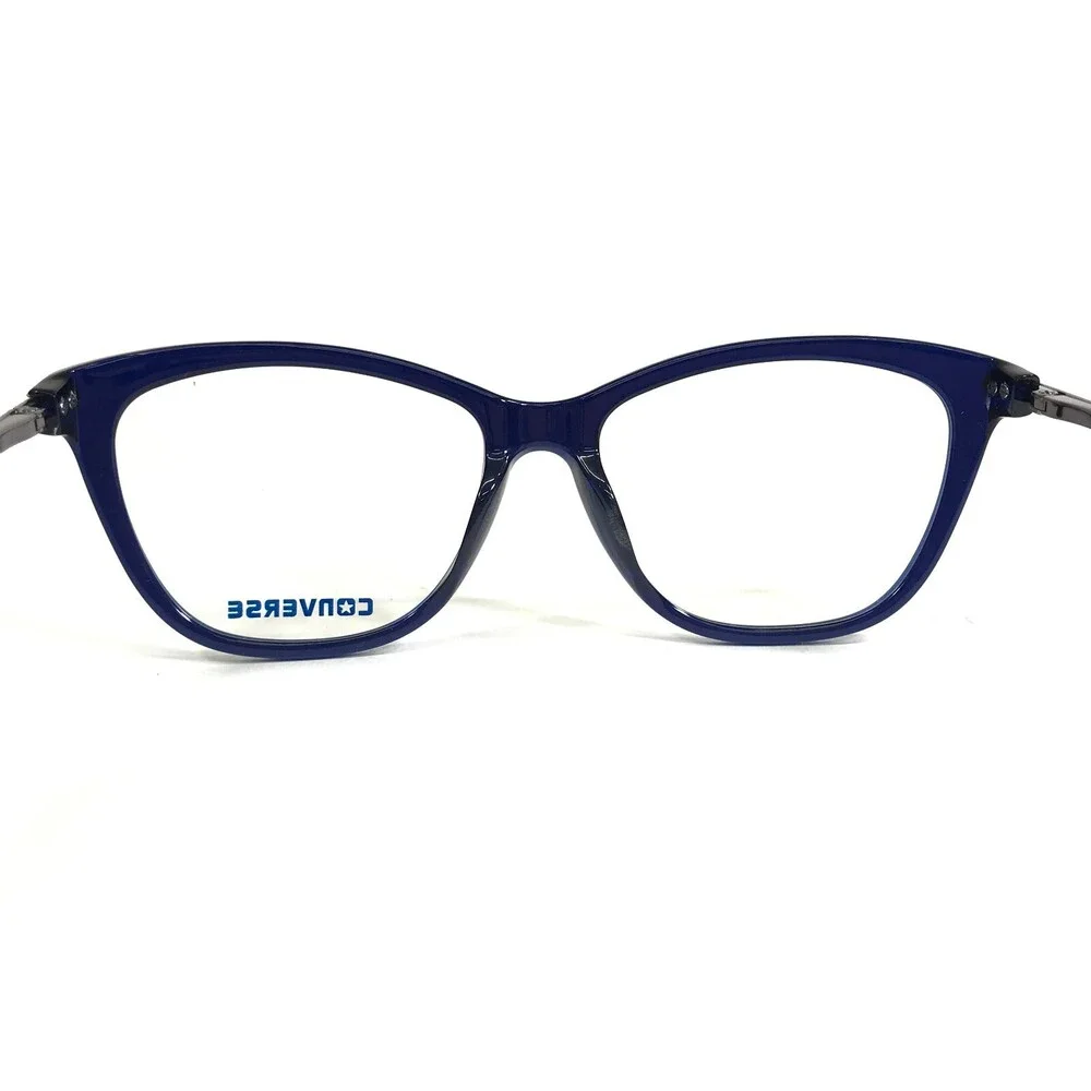 Converse Eyeglasses Frames Q405 NAVY Grey Blue Cat Eye Full Rim 54-16-135